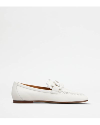 Tod's Kate Loafers In Leather - White