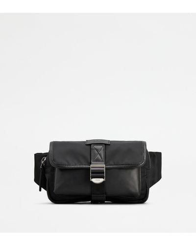 Tod's Belt Bag In Fabric And Leather Micro - Black