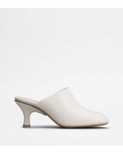 Tod's Mules In Leather - White
