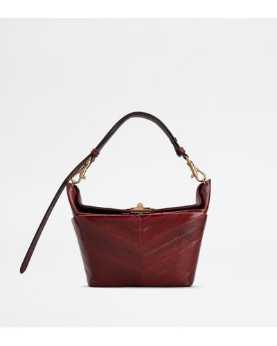 Tod's T-box Bag In Eelskin Mini - Red