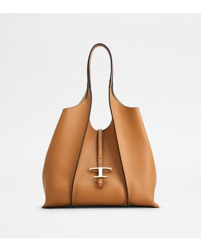 Tod's Mittelgroße Shopping Bag T Timeless aus Leder - Braun