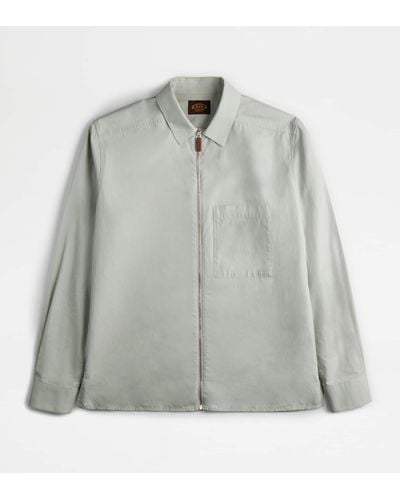 Tod's Zipped Shirt Jacket - Grey