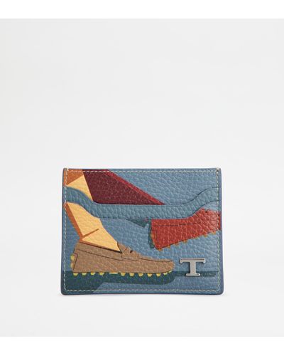 Tod's Card Holder In Leather - Blue