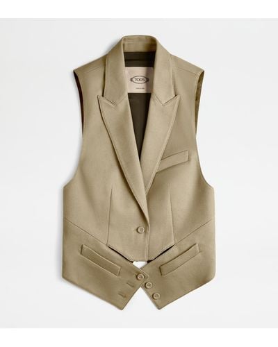 Tod's Waistcoat In Cotton - Natural