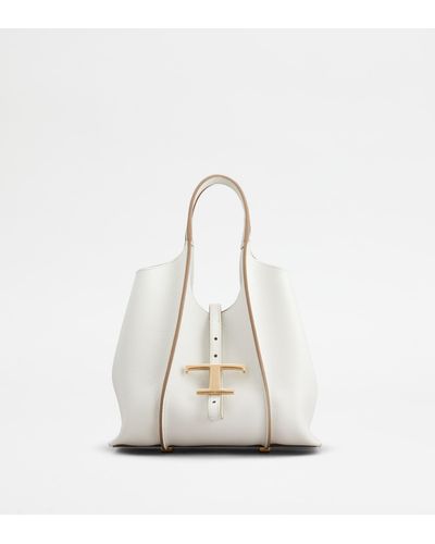 Tod's T Timeless Shopping Bag In Leather Mini - Multicolour