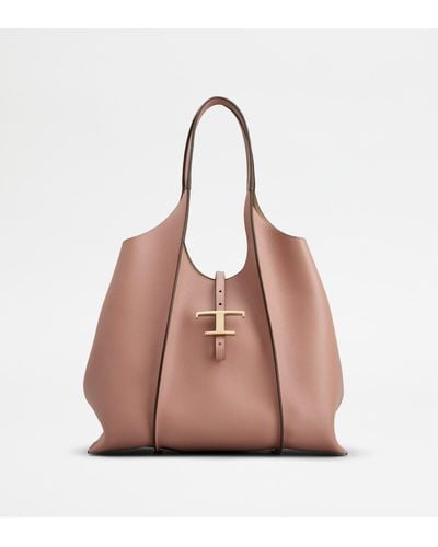 Tod's Mittelgroße Shopping Bag T Timeless aus Leder - Pink