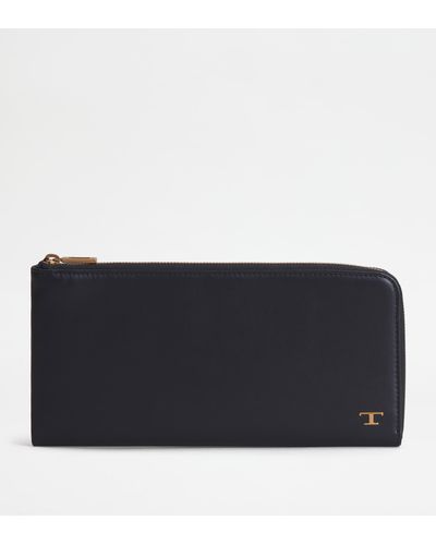 Tod's Travel Document Holder In Leather - Black
