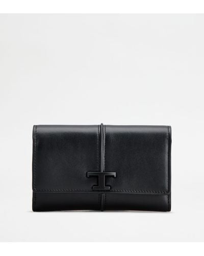 Tod's T Timeless Wallet In Leather - Black