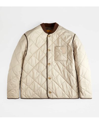 Tod's Quilted Jacket - Natural