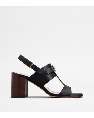 Tod's Kate Sandals In Leather - Black
