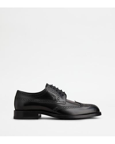 Tod's Lace-ups In Leather - Black