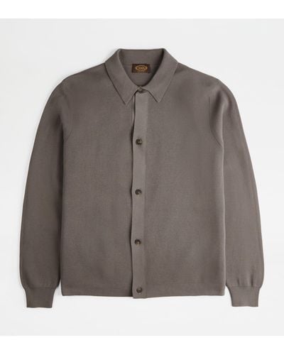 Tod's Shirt In Cotton Knit - Brown