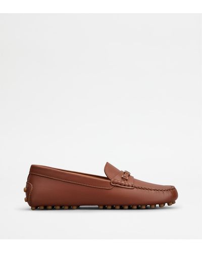Tod's Gommino Driving Shoes In Leather - Brown