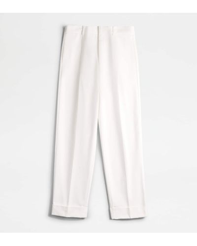 Tod's Pantaloni Con Pinces - Bianco