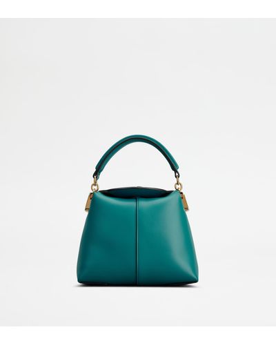 Tod's T Case Tote Messenger Bag In Leather Micro - Green