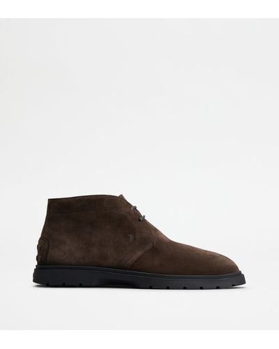 Tod's Desert Boots In Suede - Brown