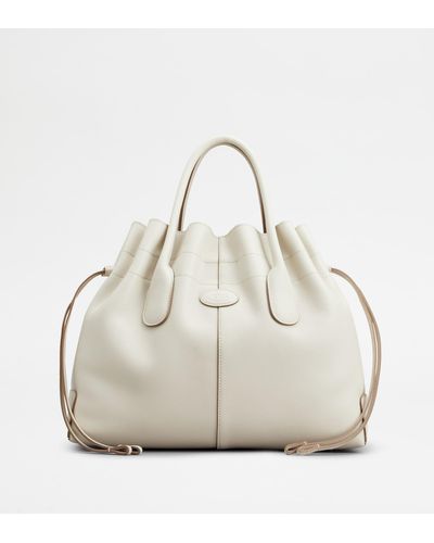 Tod's Di Bag in Pelle Piccola con Coulisse - Bianco