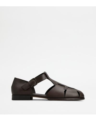 Tod's Sandals In Leather - Brown