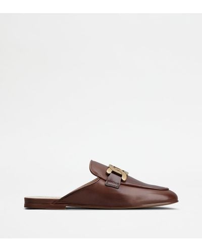 Tod's Mules In Leather - Brown