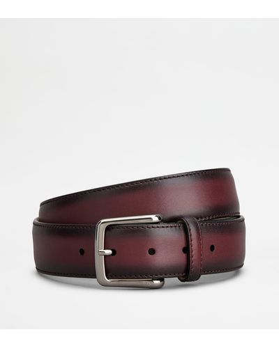 Tod's Belt In Leather - Red