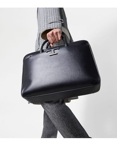Tod's T Timeless Briefcase In Leather Medium - Black