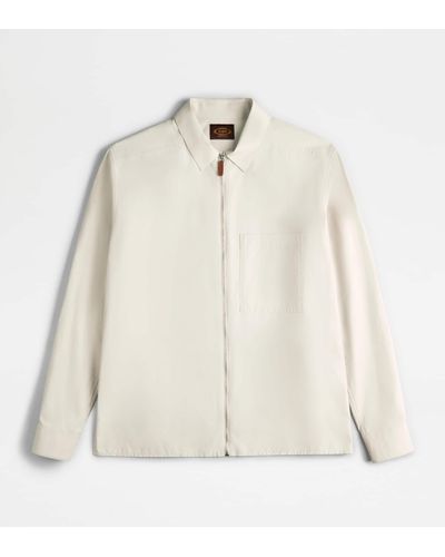 Tod's Shirt Jacket avec Zip - Blanc