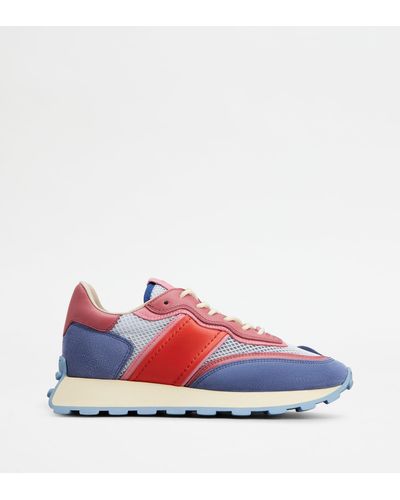Tod's Trainers In Suede And Fabric - Blue