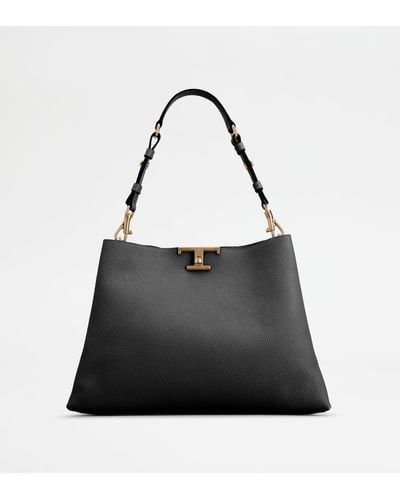Tod's T Timeless Shoulder Bag In Leather Medium - Black