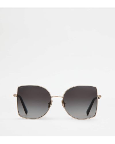 Tod's Sunglasses With Temples In Leather - Grey