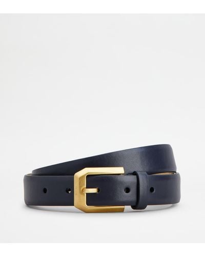 Tod's Belt In Leather - Blue