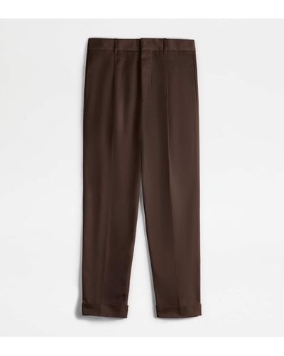 Tod's Trousers With Darts - Brown