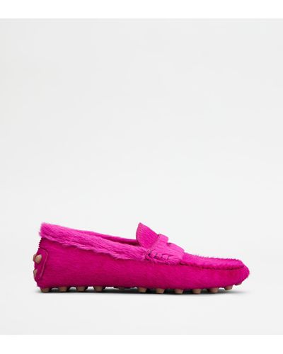 Tod's Gomminos Bubble aus Leder in Ponyfell-Optik - Pink