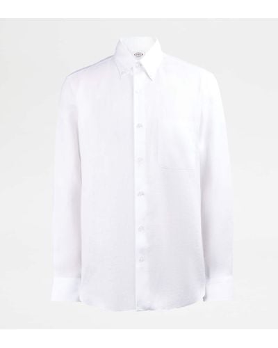 Tod's Camicia in Lino - Bianco