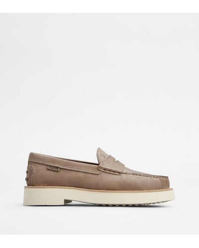 Tod's Loafers In Nubuck - Natural