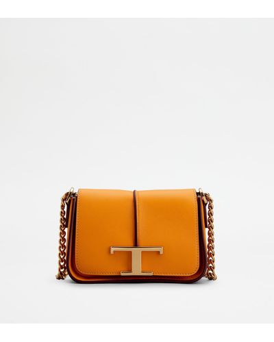 Tod's Timeless Crossbody Bag In Leather Micro - Orange
