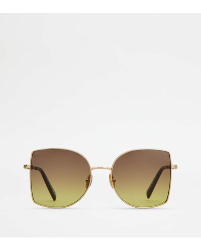 Tod's Sunglasses With Temples In Leather - Natural