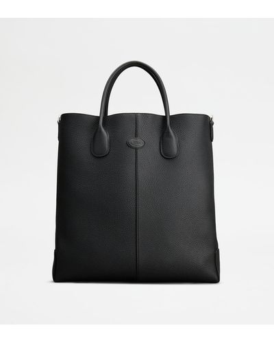 Tod's Di Bag Tote Bag In Leather Medium - Black