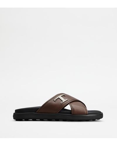 Tod's Sandals In Leather - Brown