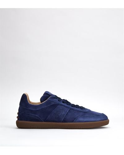 Tod's Sneakers vintage in camoscio con borchie in gomma - Blu
