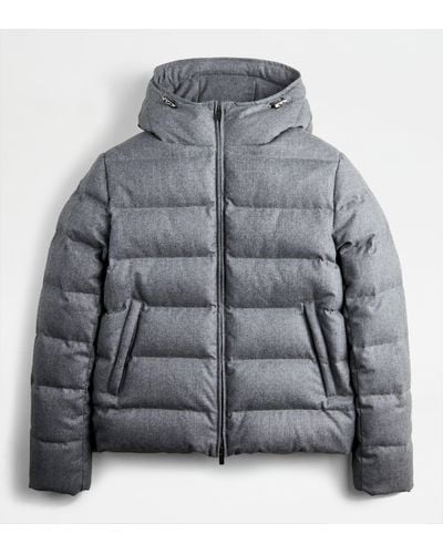 Tod's Down Jacket With Hood - Grey