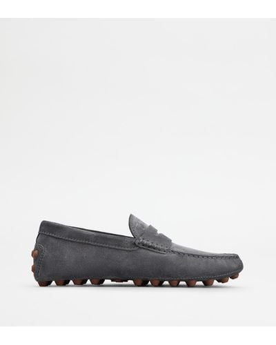 Tod's Gommino Bubble In Suede - Grey