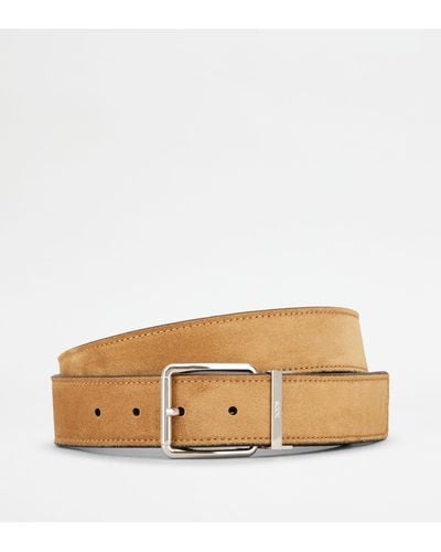 Tod's Reversible Belt In Leather - Natural