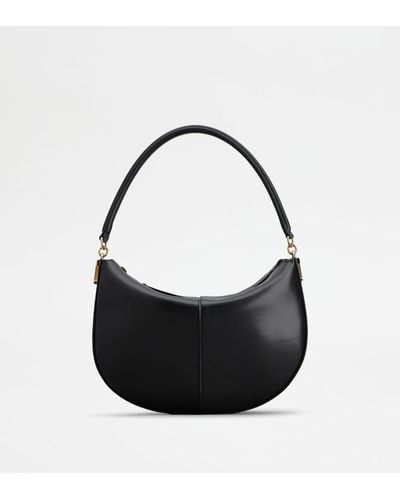 Tod's T Case Hobo Bag In Leather Mini - Black