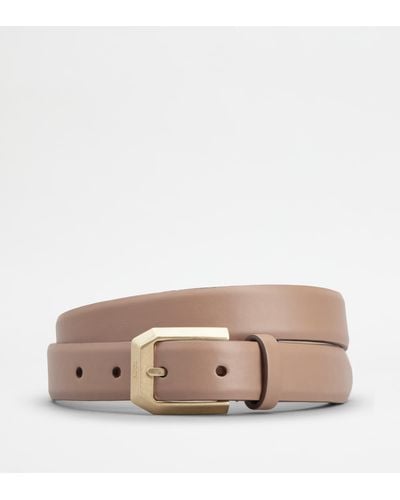 Tod's Belt In Leather - Natural