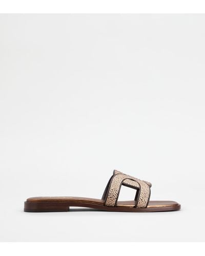 Tod's Kate Sandals In Suede - White