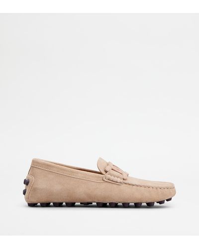 Tod's Kate Gommino Bubble In Suede - Natural
