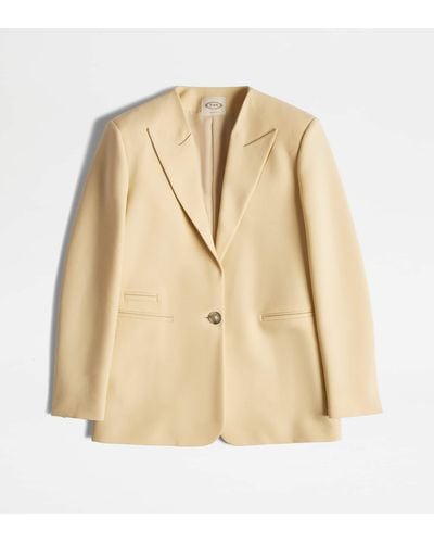 Tod's Blazer In Wool - Natural