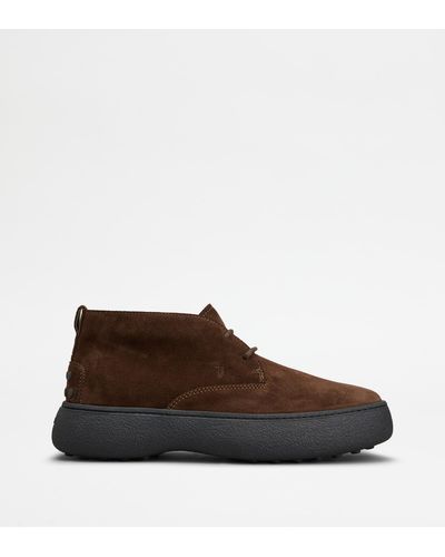 Tod's W. G. Desert Boots In Suede - Brown