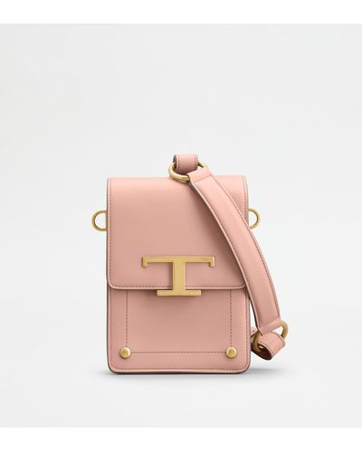 Tod's T Timeless Bag In Leather Micro - Pink