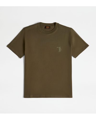 Tod's T-shirt In Jersey - Green